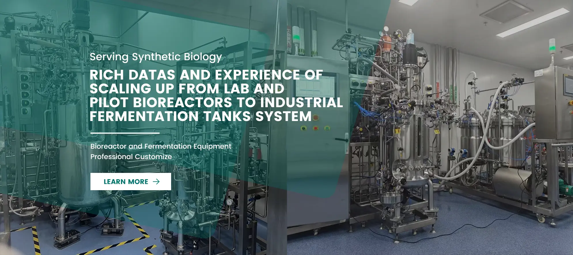 Serving Synthetic Biology, Rich Datas and Experience of Scaling up from Lab and Pilot Bioreactors to Industrial Fermentation Tanks System